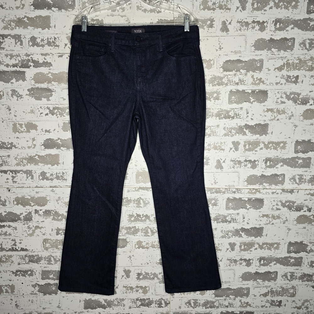 NYDJ Jeans Womens 14P Dark Blue Indigo Wash Barbara Bootcut Lift Tuck Stretch